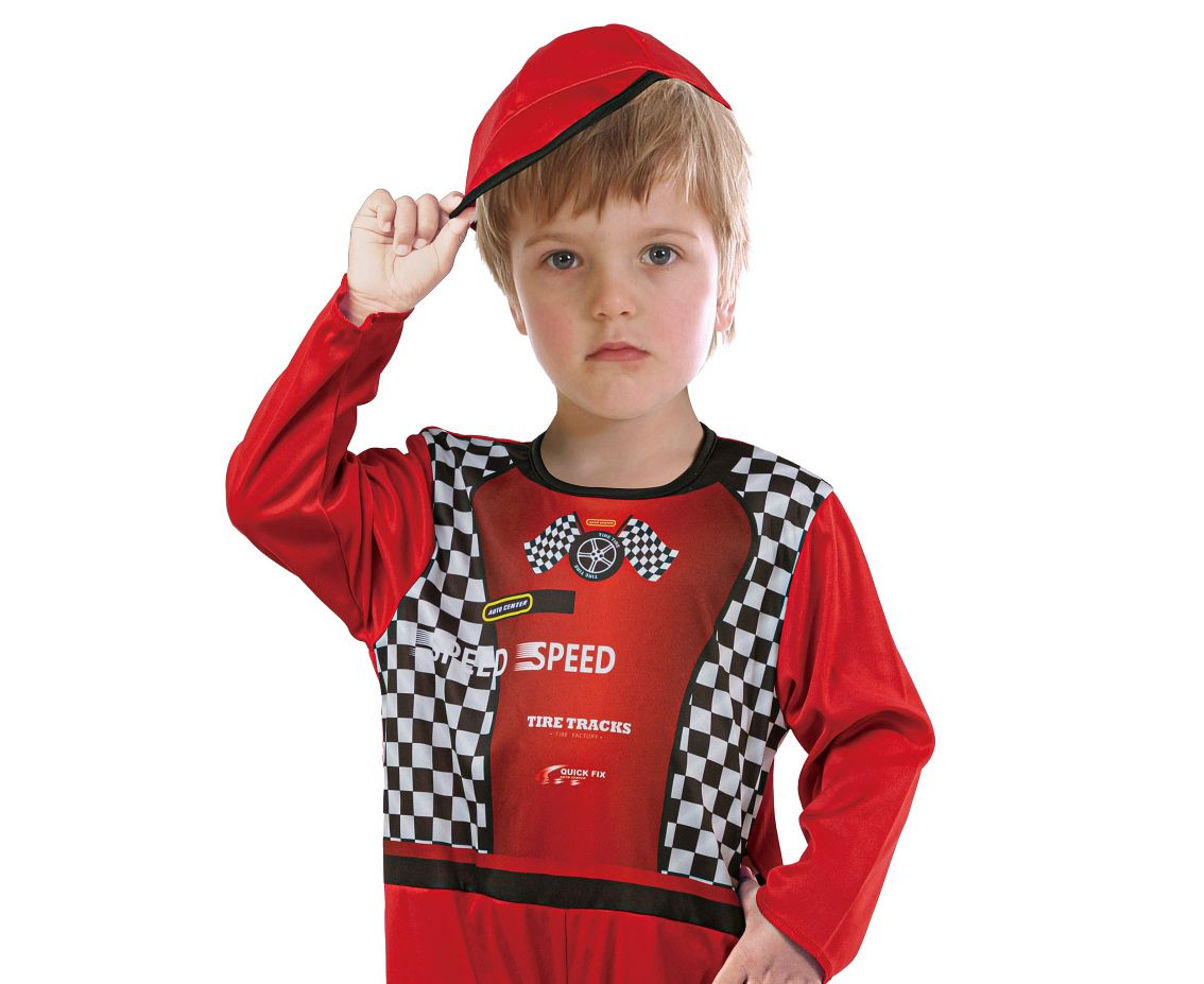 Role play-set for child Red Racing Driver (jumpsuit, hat), size 92/104 cm